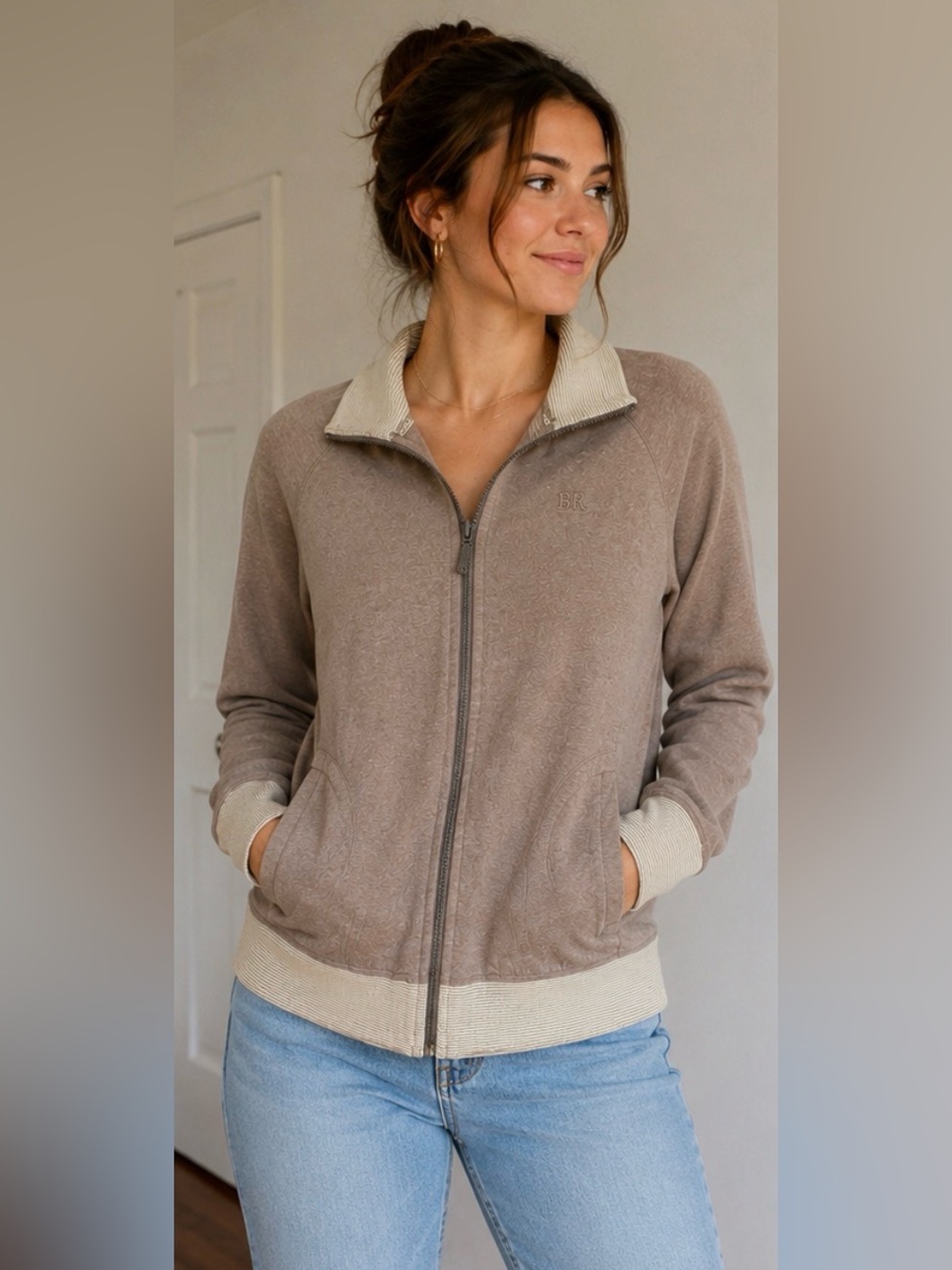 Banana Republic Brown Full Zip Sweater Jacket XL